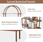71" Tall Fluted Arched Bookshelf - Image 7