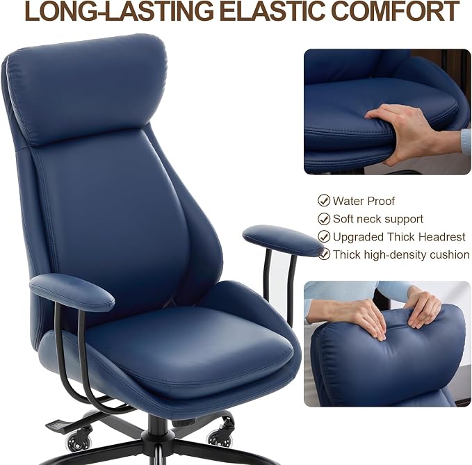 E-Motie Office Chair, Leather Desk Chair - Image 7
