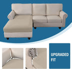 H.VERSAILTEX Sectional Couch Covers 1 Piece Chaise Slipcover L Shape Separate - Image 6