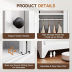 Letaya Armoire Wardrobe Closet, Narrow Slim Coat Closet Cabinet - Image 7