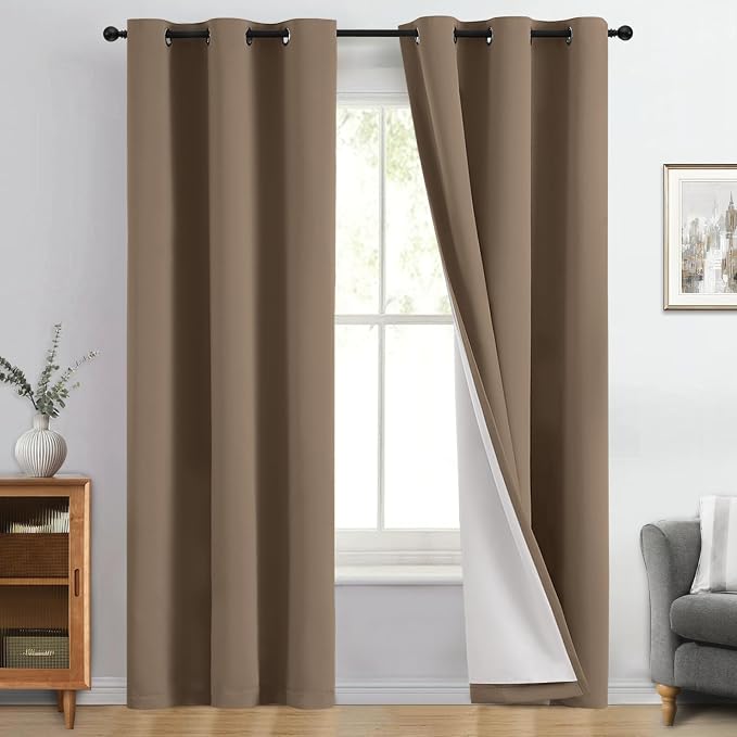 Yakamok Khaki Blackout Curtains 84 Inches Long by Yakamok