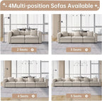 Guyii Modern 108.66" Long Oversized 3-Seat Velvet Convertible Sectional Sofa - Image 6