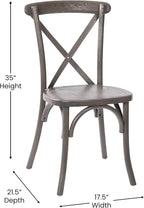 EMMA + OLIVER Grey X-Back Chair - Image 3