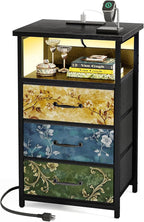 Fixwal Night Stand with Charging Station, LED Nightstand with U-S-B Ports and by Fixwal