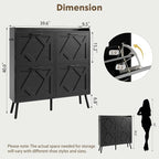 Nicetree Shoe Cabinet with 4 Flip Drawers, Hidden Shoe Rack Cabinet with Metal - Image 2