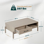 Bme Coffee Table for Living Room, Lyra Solid Wood Rectangle, Mid Century Modern - Image 2