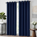 Yakamok Room Darkening Curtains 52x84 inch Length Navy Blue-Living Room | 2 - Image 2