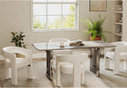 VESCASA Linen Barrel Dining Chair - Image 2