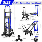 4-in-1 Hand Truck Dolly Heavy Duty Industrial Convertible, 1000 LBS Stair - Image 4