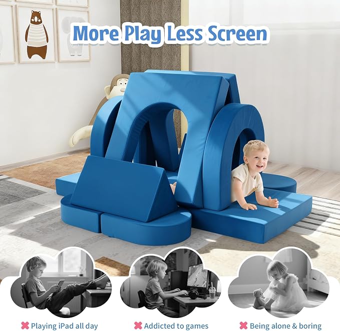 Kids Modular Play Sofa Convertible Foam Play Mat, Transformable Into a Game - Image 6