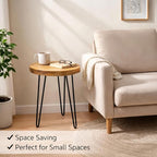 Round Live Edge Wood End Table, Rustic Modern Nightstand, Small Wood Coffee - Image 6