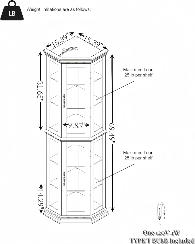 Glass Corner Display Cabinet - Image 2