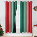 Red and Green Ombre Blackout Curtains 52Wx72L 2 Panels | Ombre Christmas by ESTELARTEXTILER