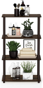 Furinno TURN-N-TUBE Storage Shelves, 4-Tier Toolless Book Shelf, Corner Shelf - Image 7