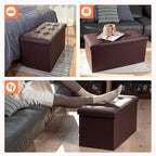 COSYLAND Ottoman Bench with Storage large-30x15x15in Folding Leather Ottoman - Image 6