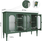 Vintage Buffet Sideboard with 4 Glass Doors, Deractive Crezada - Image 2