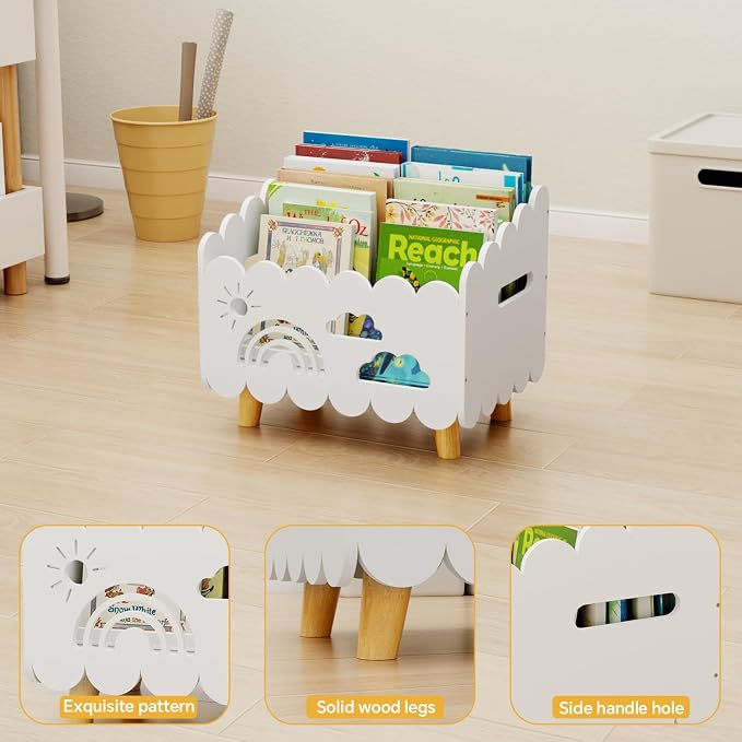 Wood Kids Bookshelf, Montessori Bookshelf, - Image 6