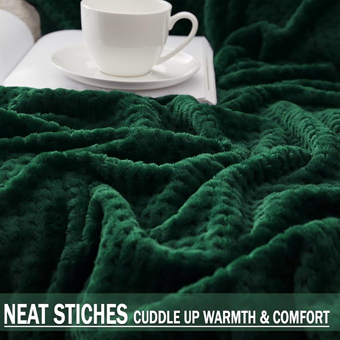 Exclusivo Mezcla Large Waffle Fleece Throw Blanket - Image 4