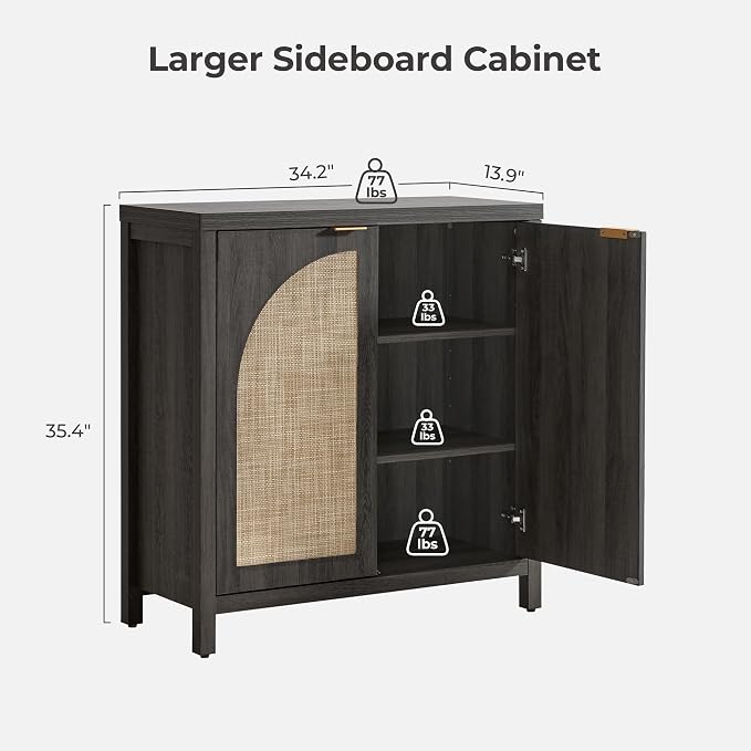 SICOTAS 68" W Rattan Sideboard Buffet Cabinet - Image 2