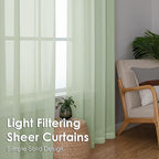 Light Green Sheer Curtains 96 Inches Long 2 Panels - Image 7