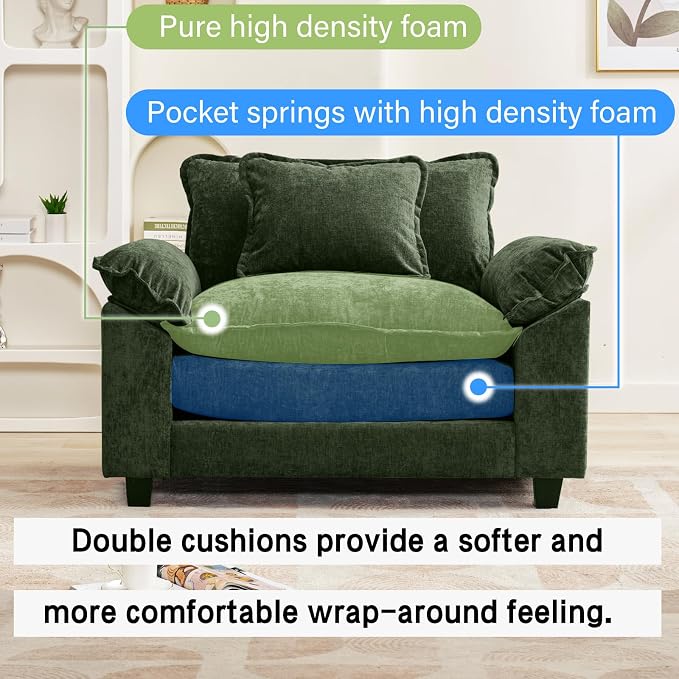 Oprisen Modular Sectional Sofa, Comfy Cloud Couch Sectional Sofa, Chenille Sofa - Image 3