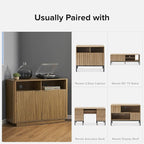 mopio Brooklyn Corner Storage Cabinet, Mid Century Modern Buffet, Entertainment - Image 7