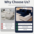 Velvet Couch Cover, Plush Sectional Sofa Cover Washable, Anti Slip Sofa - Image 3