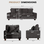 DOPEDIO Modern Living Room Sofa Set, 88.58" Chenille Loveseat - Image 2