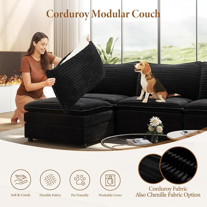 Vesgantti Large Modular Sectional Sofa, Big Comfy Cloud Couch - Image 6