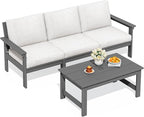 SERWALL HDPE Patio Sofa Set, 4-piece Sectional Outdoor Furniture Set, All by SERWALL