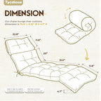 Outdoor Chaise Lounge Chair Cushion 74.4 x 22 x 4.7 Inches Memory Foam Lounge - Image 3