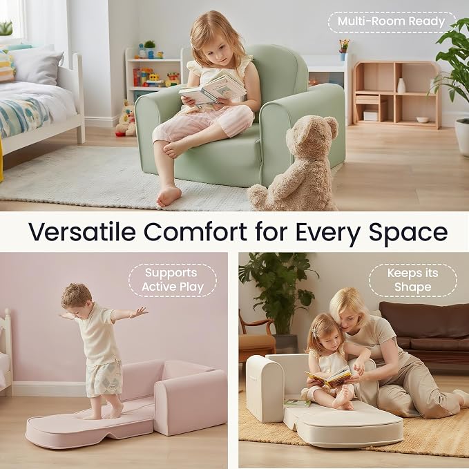 Tiny Land 2-in-1 Foldable Kids Couch - Image 6