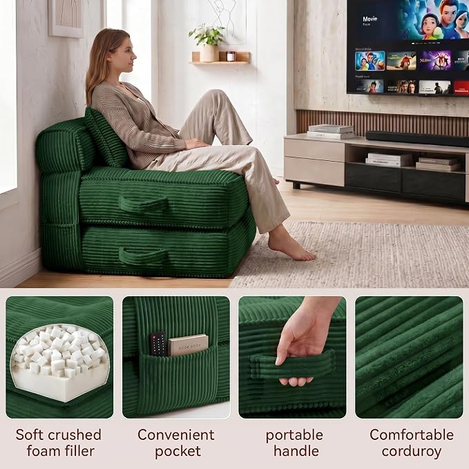 Folding Sofa Bed, Convertible Sleeper Chair - Image 4