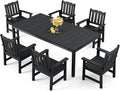 Stoog 7 Pieces Patio Dining Sets, All-Weather HIPS & Aluminum Outdoor Dining by Stoog
