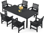 Stoog 7 Pieces Patio Dining Sets, All-Weather HIPS & Aluminum Outdoor Dining by Stoog