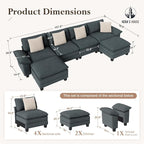 HERA'S HOUSE 158" Modular Sectional Sofa, Oversized U Shaped Couches - Image 2