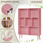 LEYAOYAO Cube Bookshelf 3 Tier Mid-Century Light Pink Modern Bookcase - Image 5