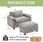 Oprisen 53" Modular Sectional Sofa, Comfy Cloud Couch Sectional Sofa - Image 2