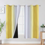 Yellow and Greyish White Ombre Blackout Curtains by ESTELARTEXTILER