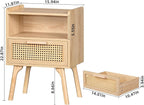 Lerliuo Rattan Nightstand, Boho Side Table - Image 3