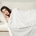 Aganear Fleece Throw Blanket for Couch Sofar 50"x60" White | Lightweight Fuzzy - Image 4