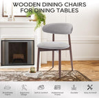 COLAMY Wooden Dining Chairs Set of 6, Modern Fabric Upholstered Dining Room - Image 6