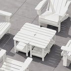 SERWALL Double Adirondack Side Table Set of 4, End Table- White by SERWALL