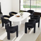RIVOVA Modern Barrel Dining Chairs Set of 6, Velvet Upholstered Accent Side by RIVOVA