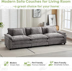 Oprisen 120" Modular Sectional Sofa, Comfy Cloud Couch Sectional Sofa, Chenille - Image 7