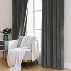 MIULEE Velvet Curtains 52x108 inches 2 Panels Gray Blackout Curtains | Luxury - Image 7