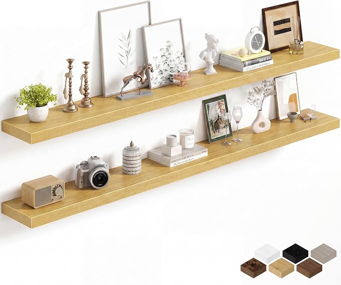 Fun Memories 72Inch Long Floating Shelves, 8 Inch Deep Shelves by FunMemories