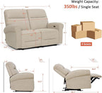MCombo 64.6" Wall Hugger Power Loveseat Recliner Sofa - Image 3