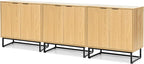 EYYTHUNG Fluted Storage Cabinets Set of 3, Sideboard Buffet Cabinets by EYYTHUNG