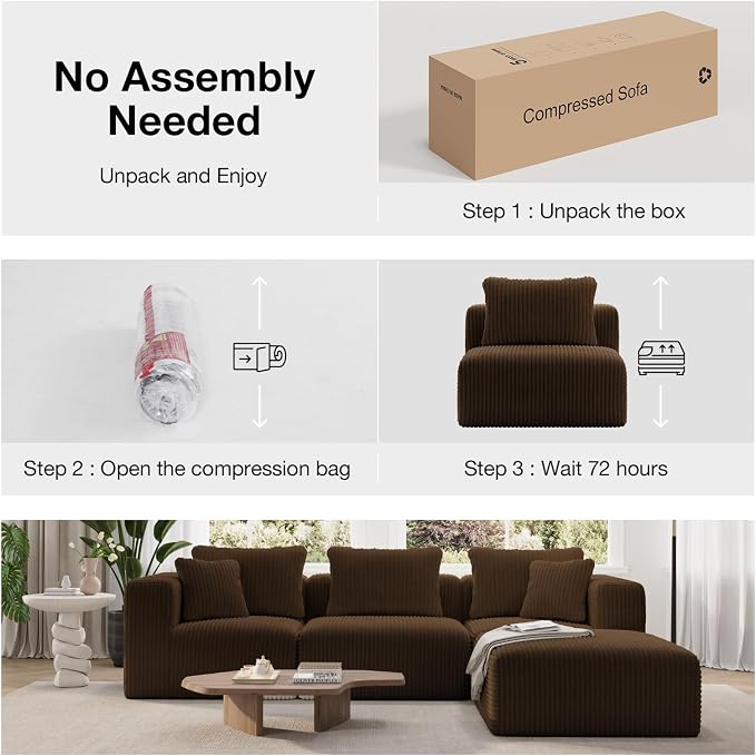 Novilla 106" Modular Sectional Sofa, Modern Cloud Sectional Couch - Image 4